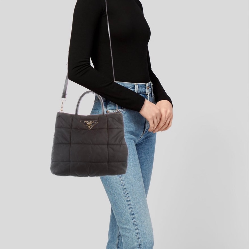 Prada Quilted Tessuto Tote